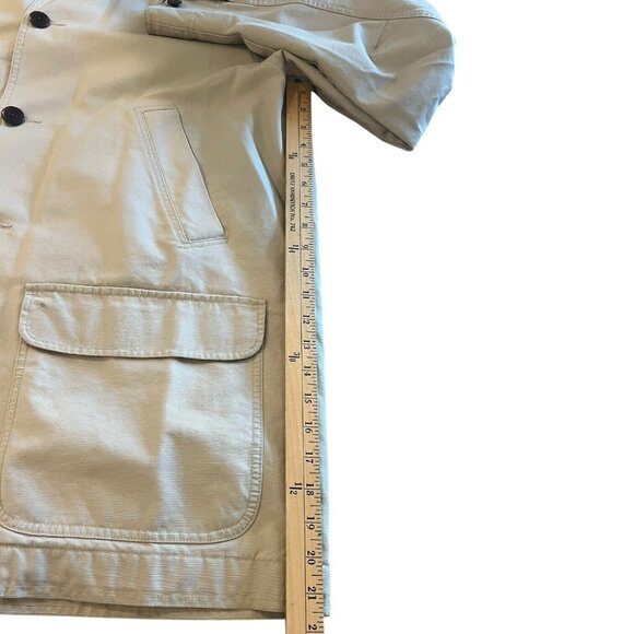 Vintage LL Bean Chore Jacket Mens Large Beige Lined Barn Field Coat Quality - Picture 9 of 11